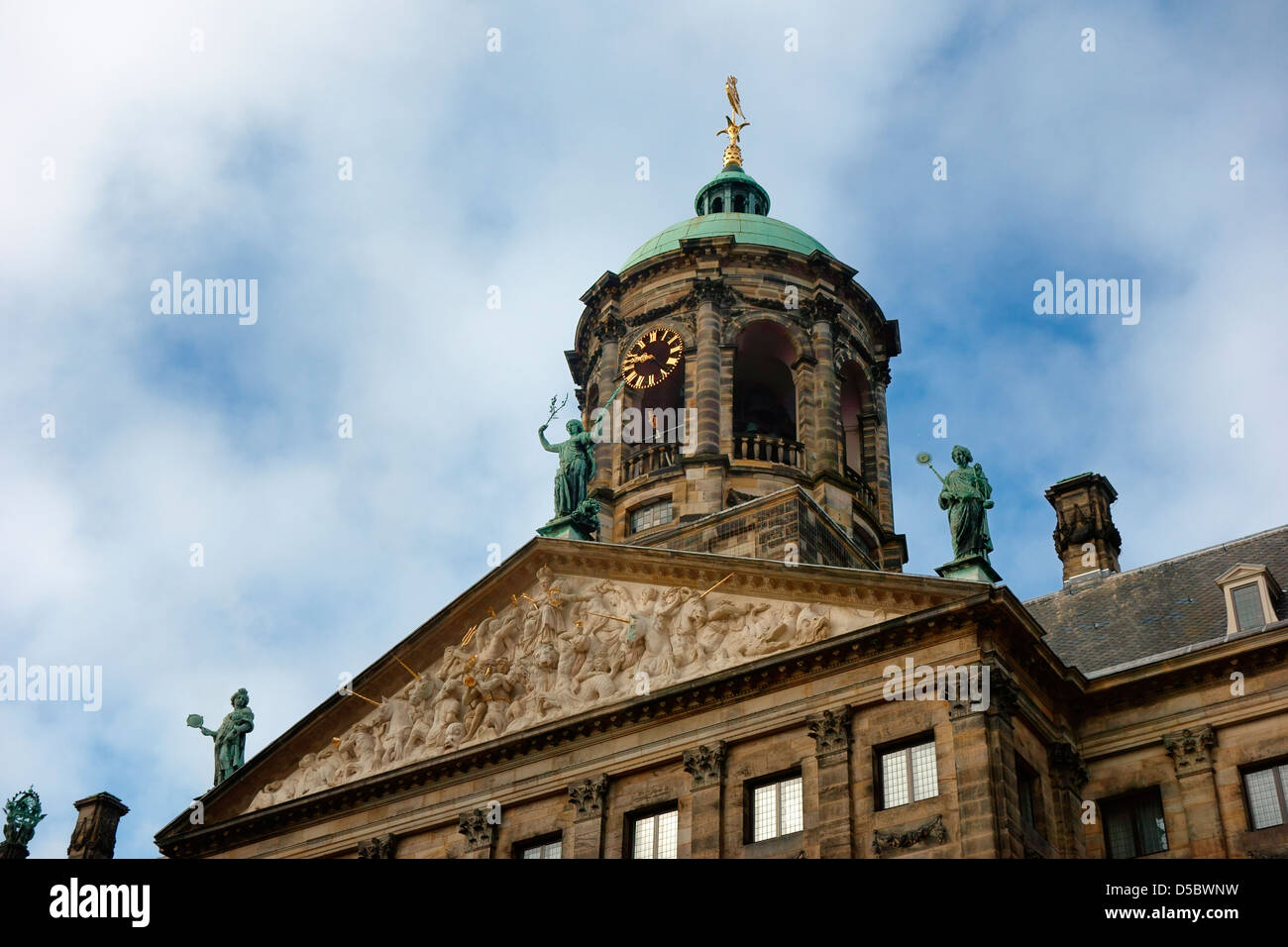 Royal Palace of the Dam Amsterdam domed roof Stock Photo