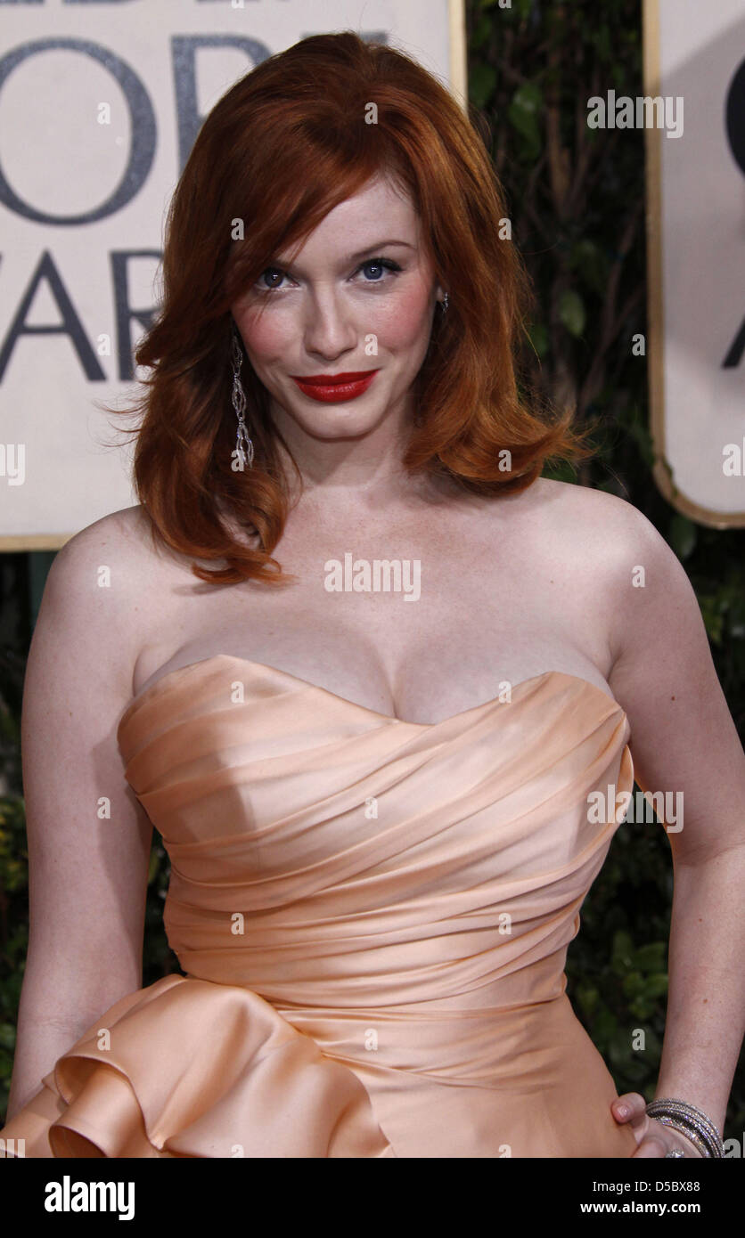 US American actress Christina Hendricks arrives for the 67th Golden Globe Awards in Los Angeles USA 17 January 2010. The Globes honour excellence in cinema and television. Photo Hubert Boesl Stock Pho...