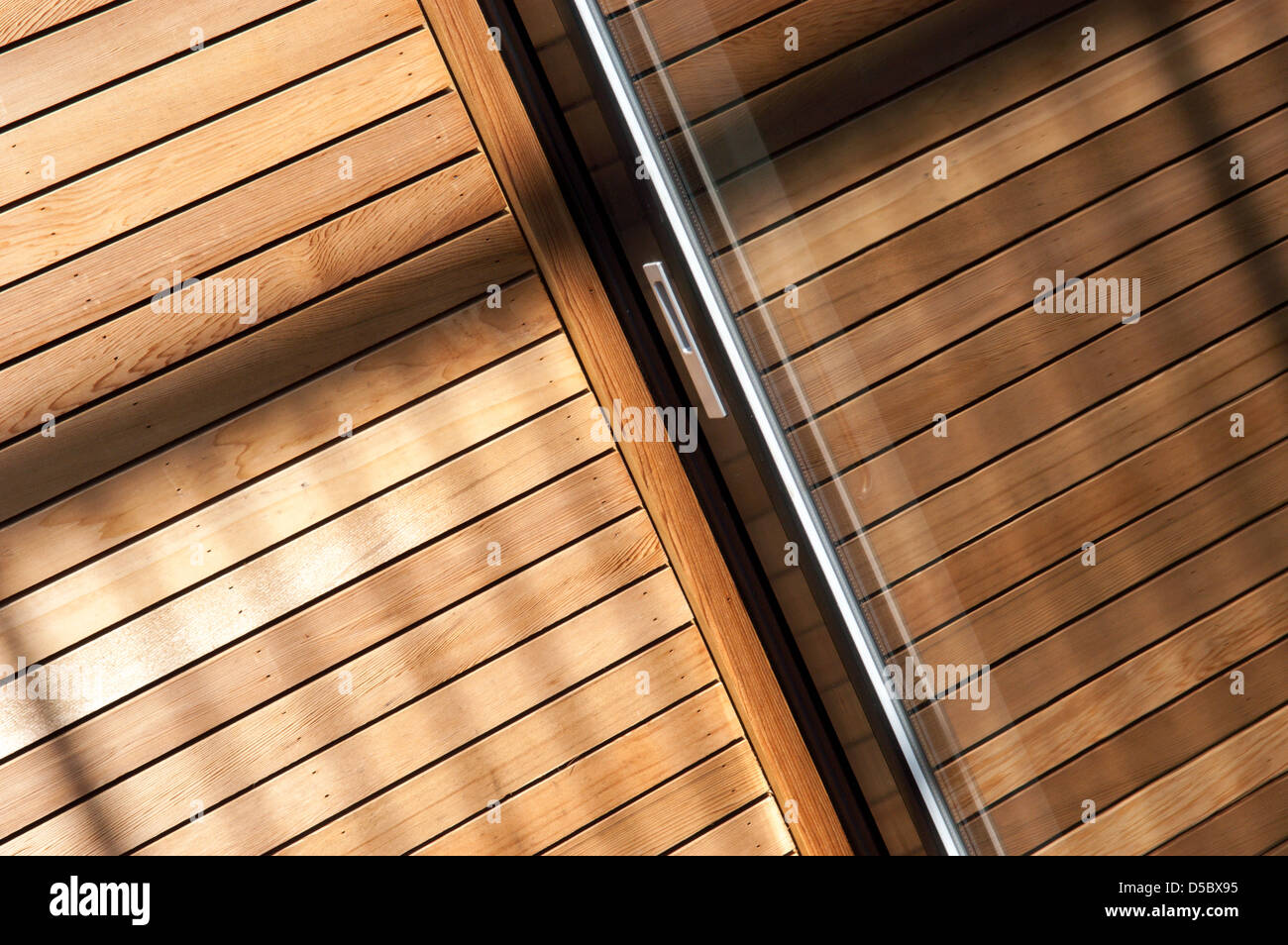 Wood and Glass Door Stock Photo