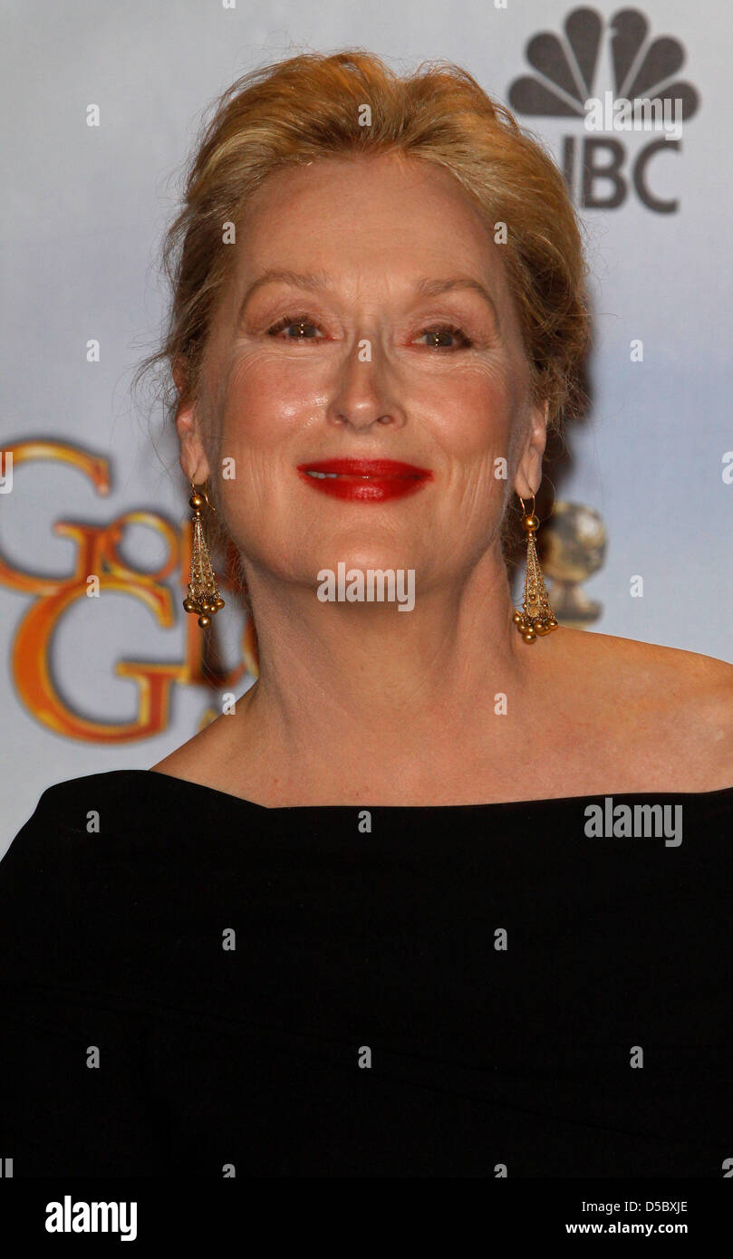 US actress Meryl Streep poses in the press room at the 67th Golden