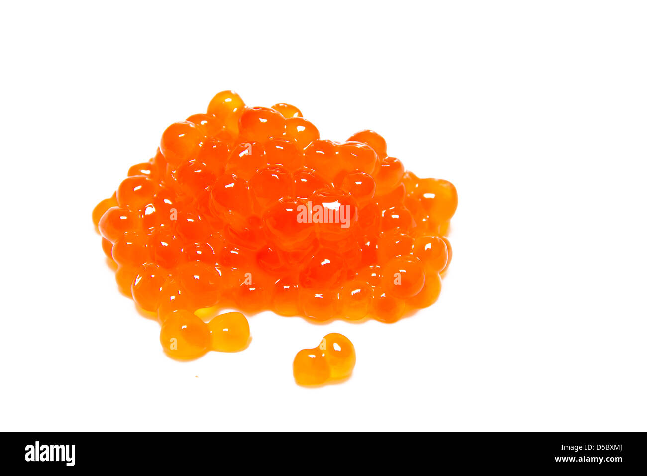 High Quality Russian Red Caviar isolated on white backgrond Stock Photo