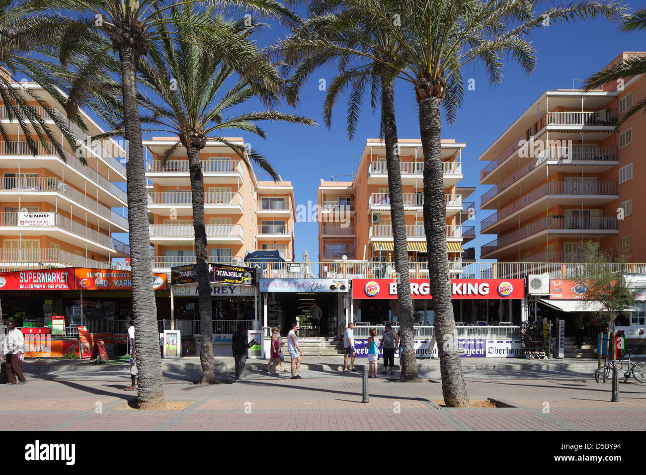 El Arenal, Spain, hotel buildings at Playa de Palma, El Arenal Stock Photo