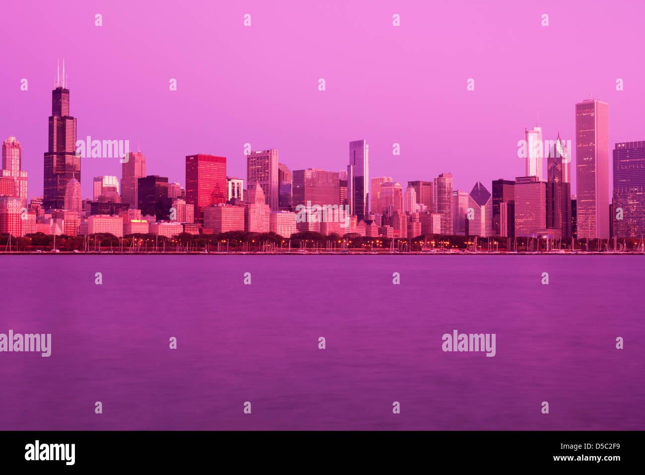 LAKE SHORE SKYLINE DOWNTOWN CHICAGO ILLINOIS USA Stock Photo - Alamy