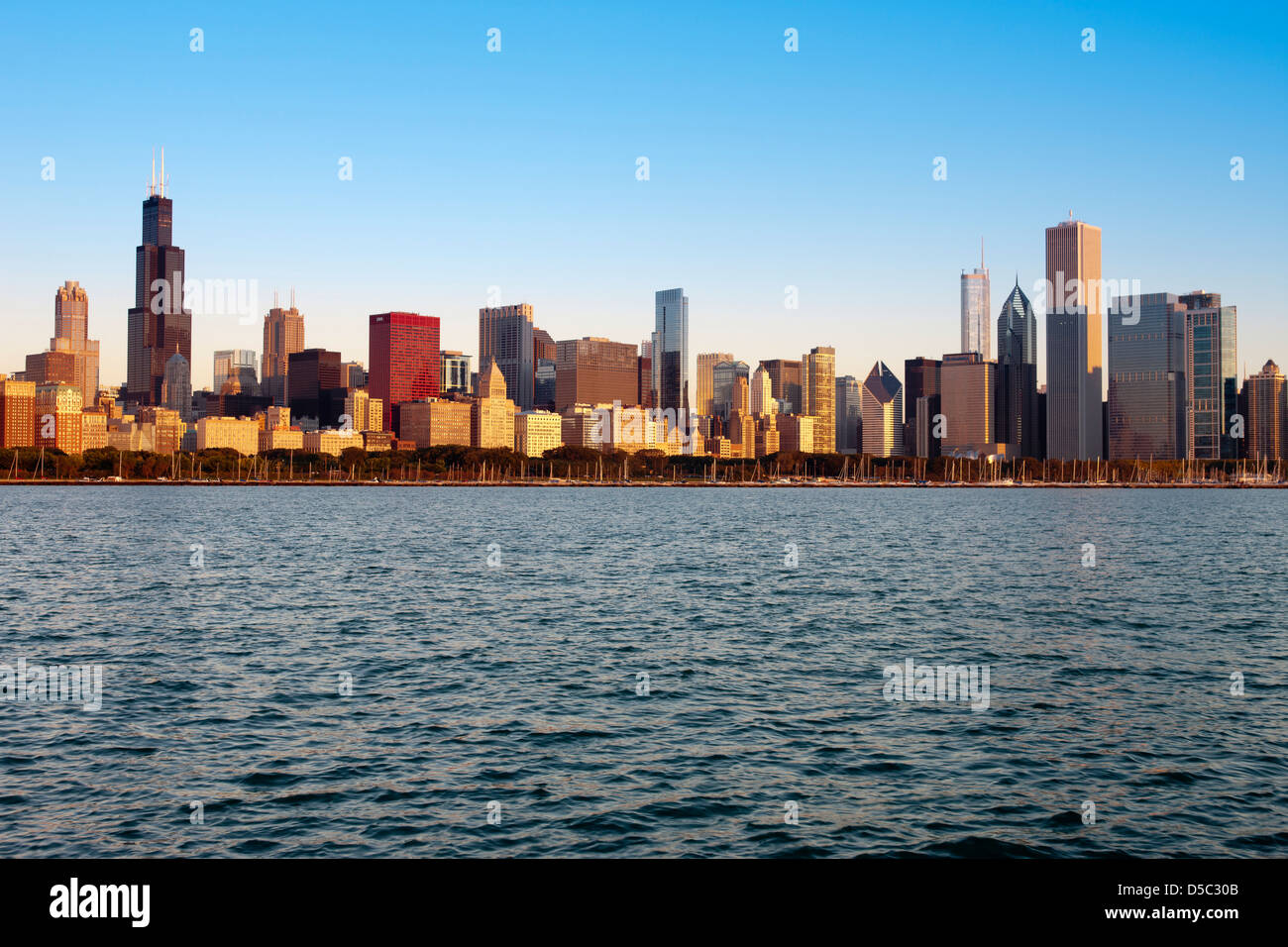 LAKE SHORE SKYLINE DOWNTOWN CHICAGO ILLINOIS USA Stock Photo - Alamy