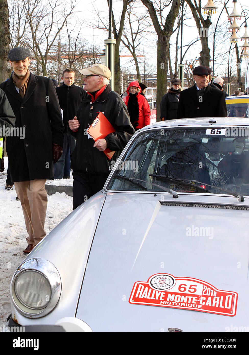 Denmark's Prince Joachim conducts the beginning of the 13th Rallye Monte Carlo Historique at Tivoli in Copenhagen, Denmark, 28 January 2010. Photo: Albert Nieboer (NETHERLANDS OUT) Stock Photo