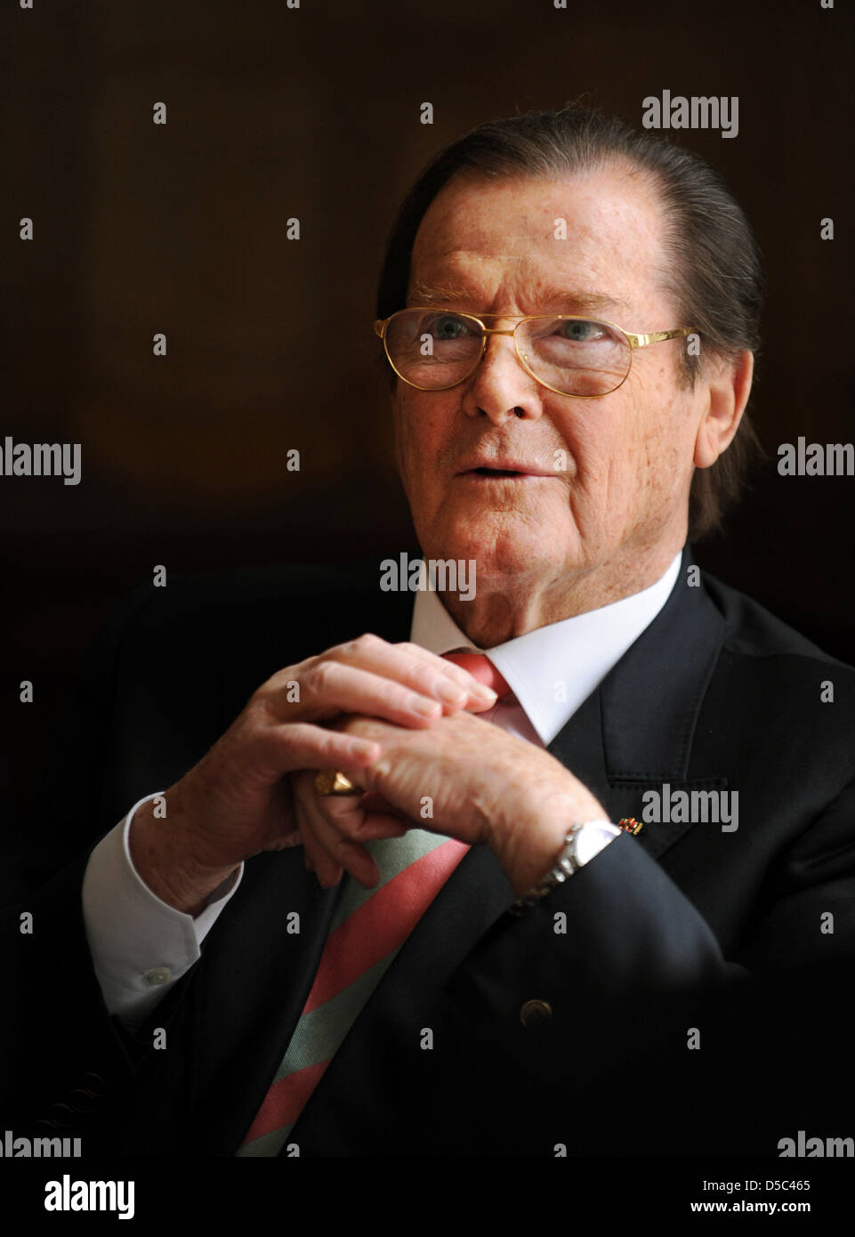 British actor and UNICEF Ambassador Roger Moore during a press call in ...