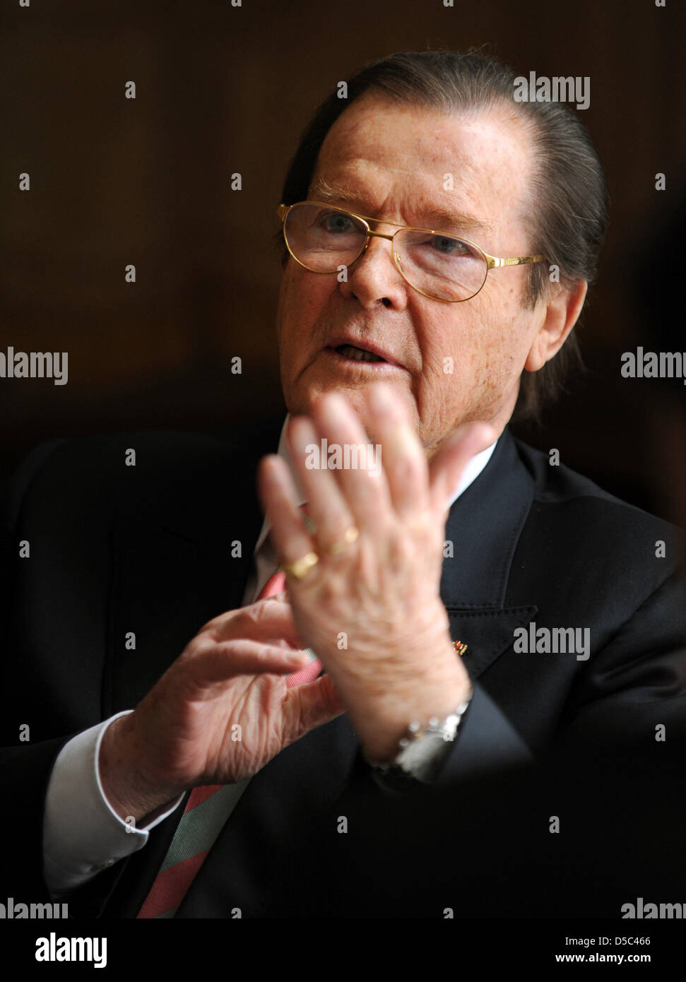 British actor and UNICEF Ambassador Roger Moore during a press call in ...