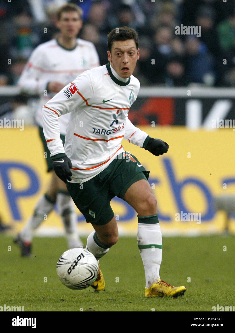 Bremen S Mesut Ozil Controls The Ball During German Bundesliga Match Stock Photo Alamy