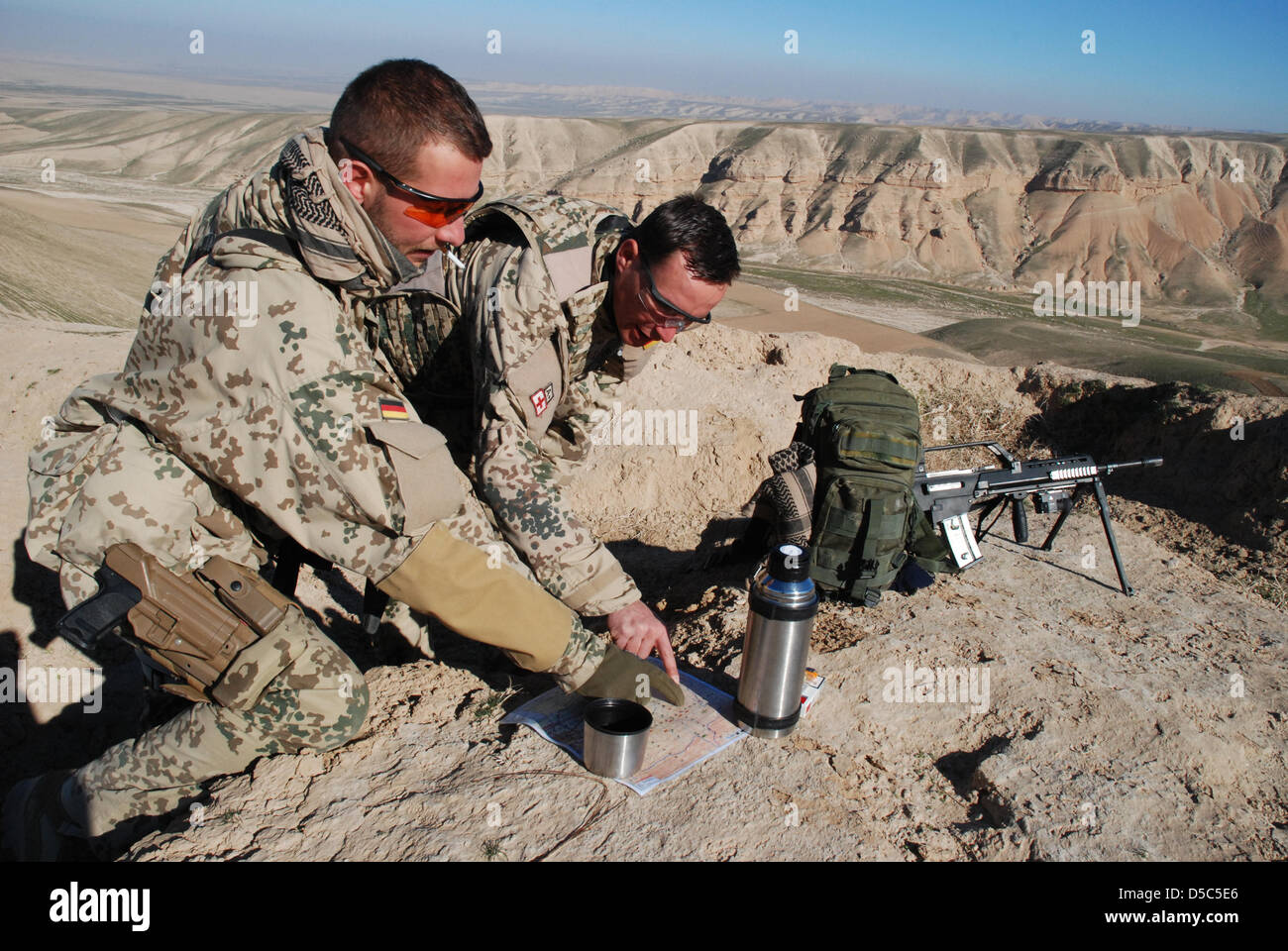 German Bundeswehr soldiers on patrol near Kunduz in northern ...