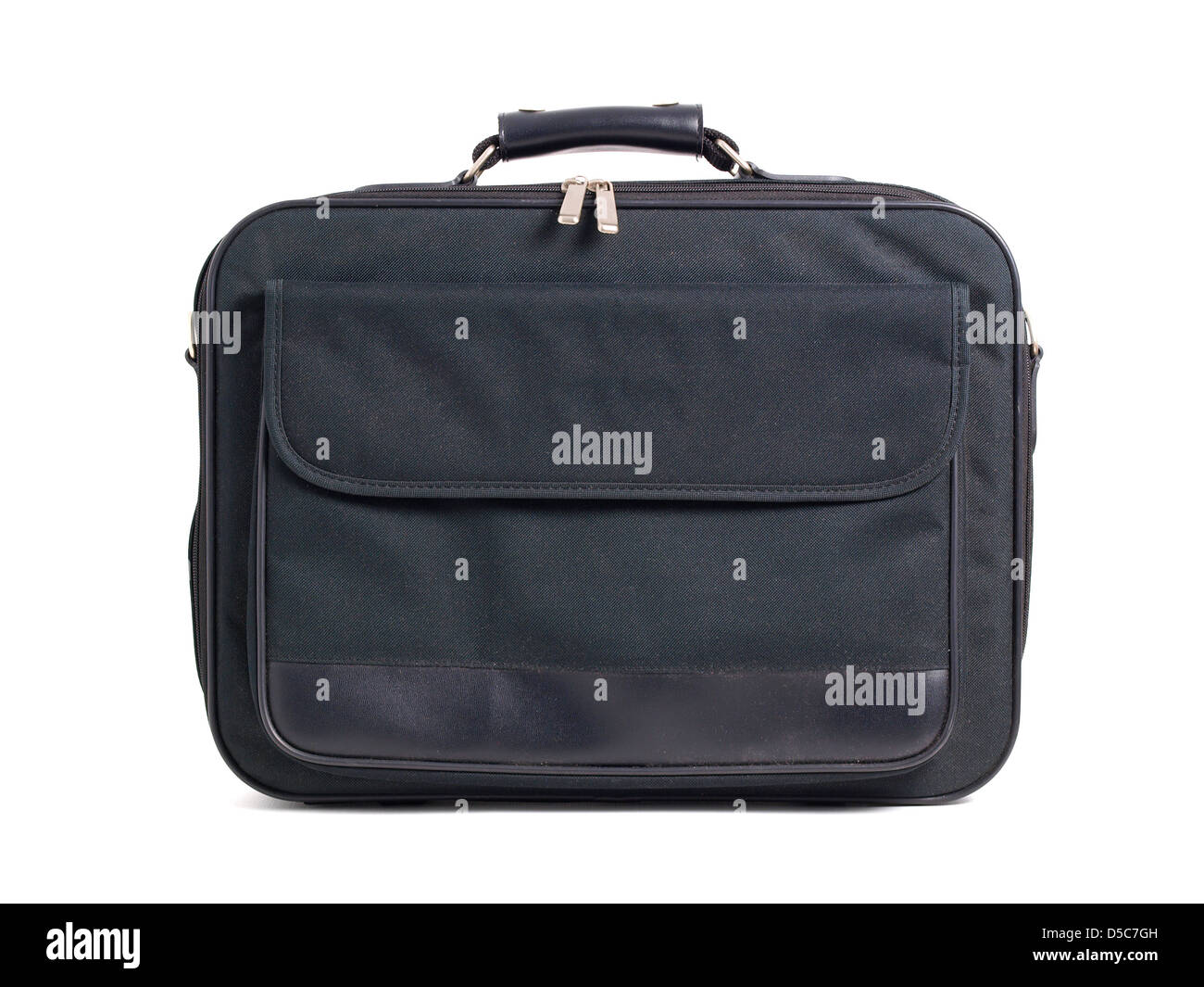 Textile briefcase on white background Stock Photo