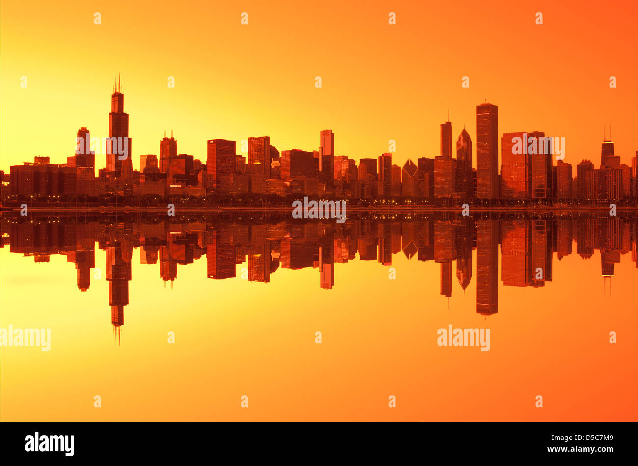 LAKE SHORE SKYLINE DOWNTOWN CHICAGO ILLINOIS USA Stock Photo - Alamy