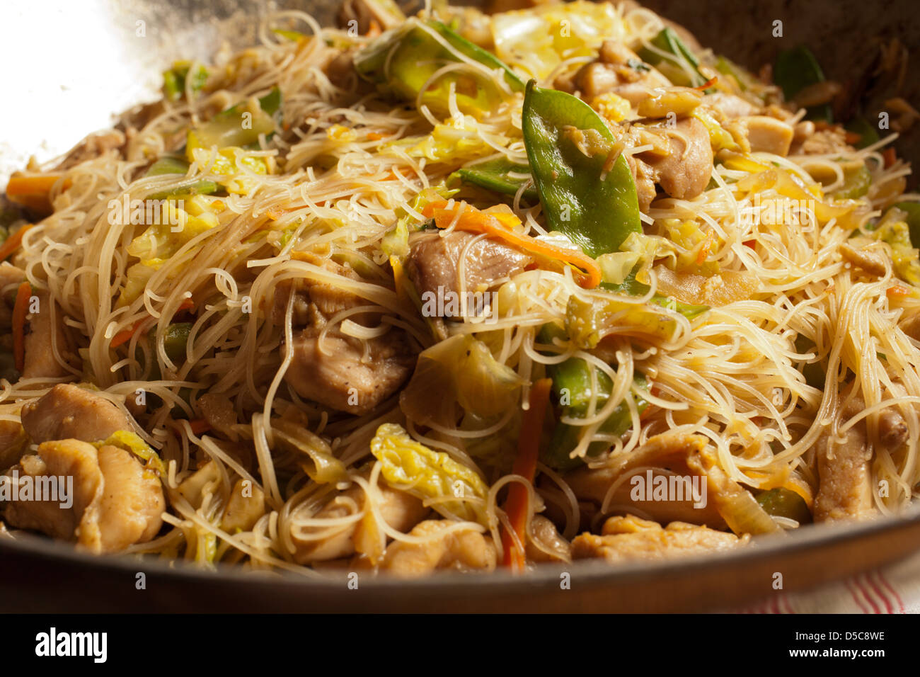Pancit Bihon Philippine fried rice noodles Stock Photo