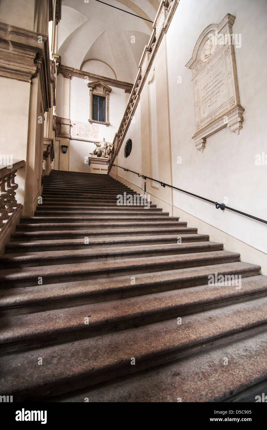 view of the building of Pinacoteca Brera in Milan, Italy Stock Photo