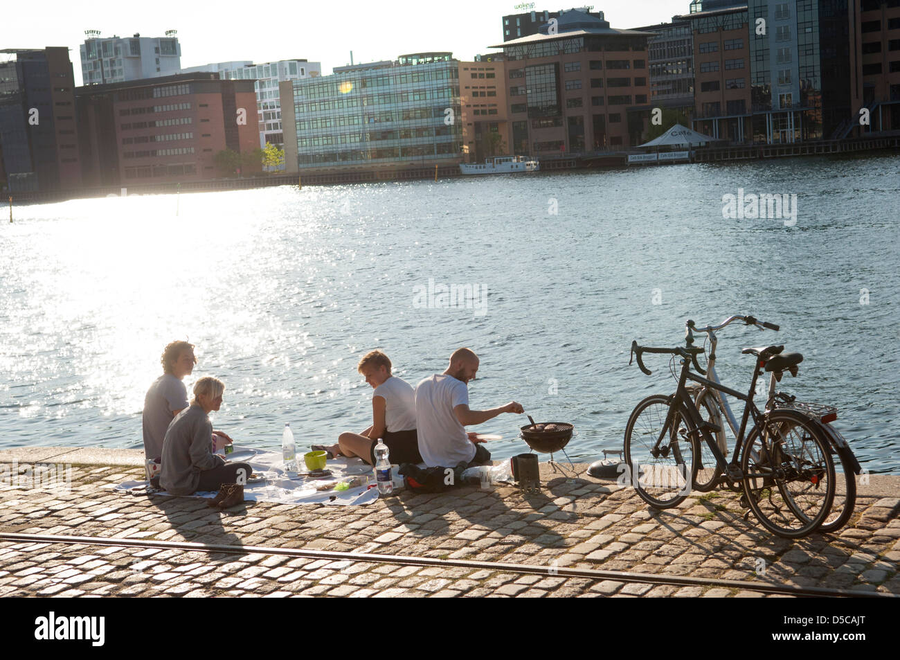 Islands Brygge harbor in Copenhagen city center, capital of Denmark