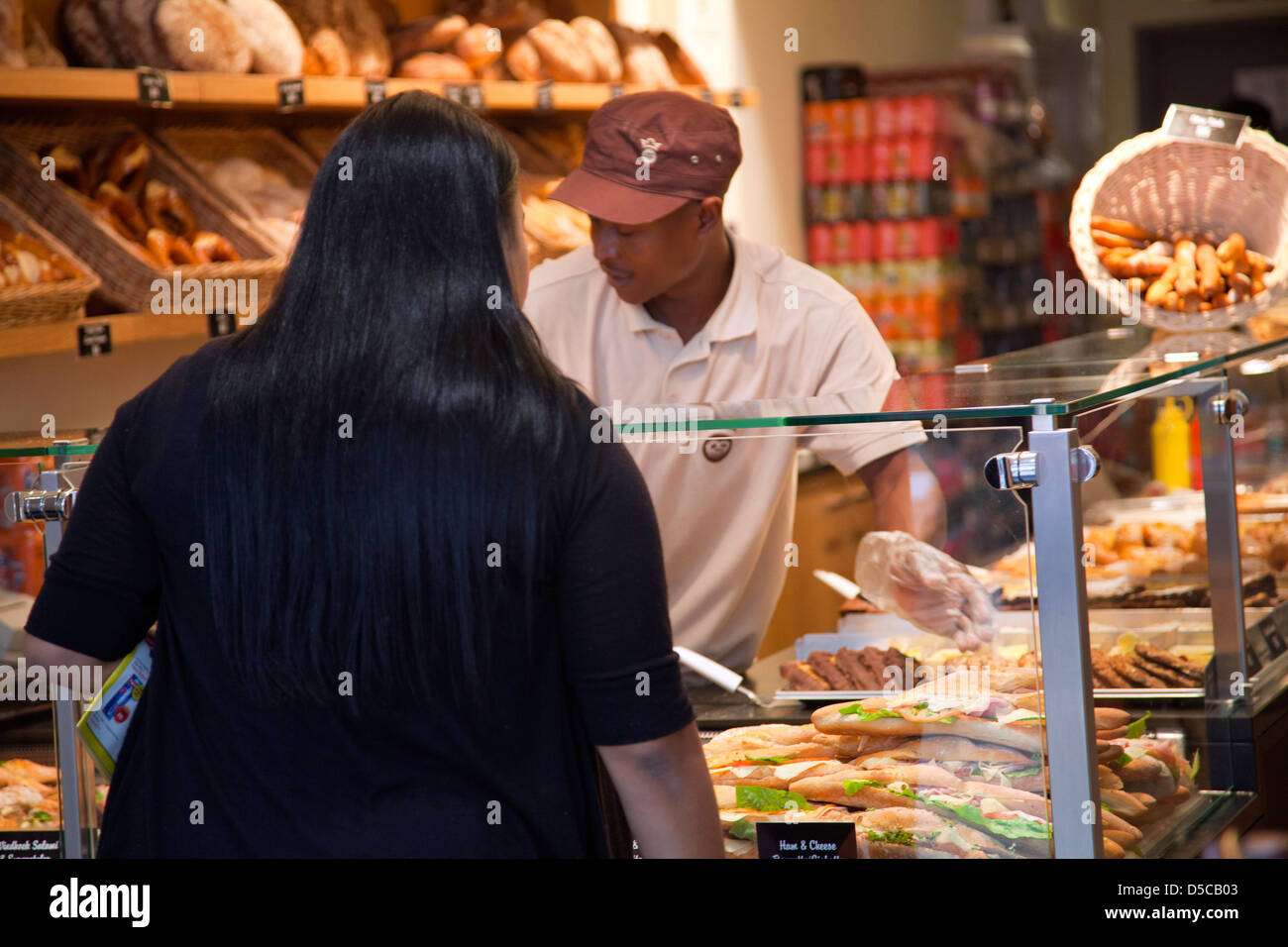 Woman at Sandwich and Bakery Store in Cape Town South Africa Stock Photo Alamy