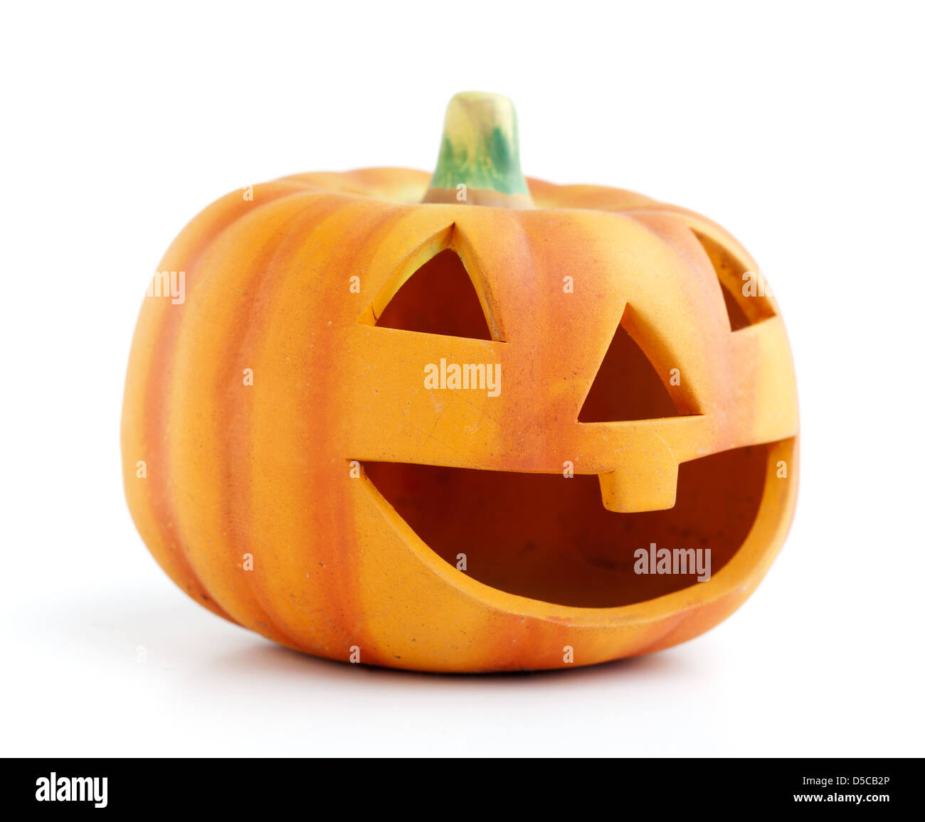 Orange halloween pumpkin isolated on white background Stock Photo