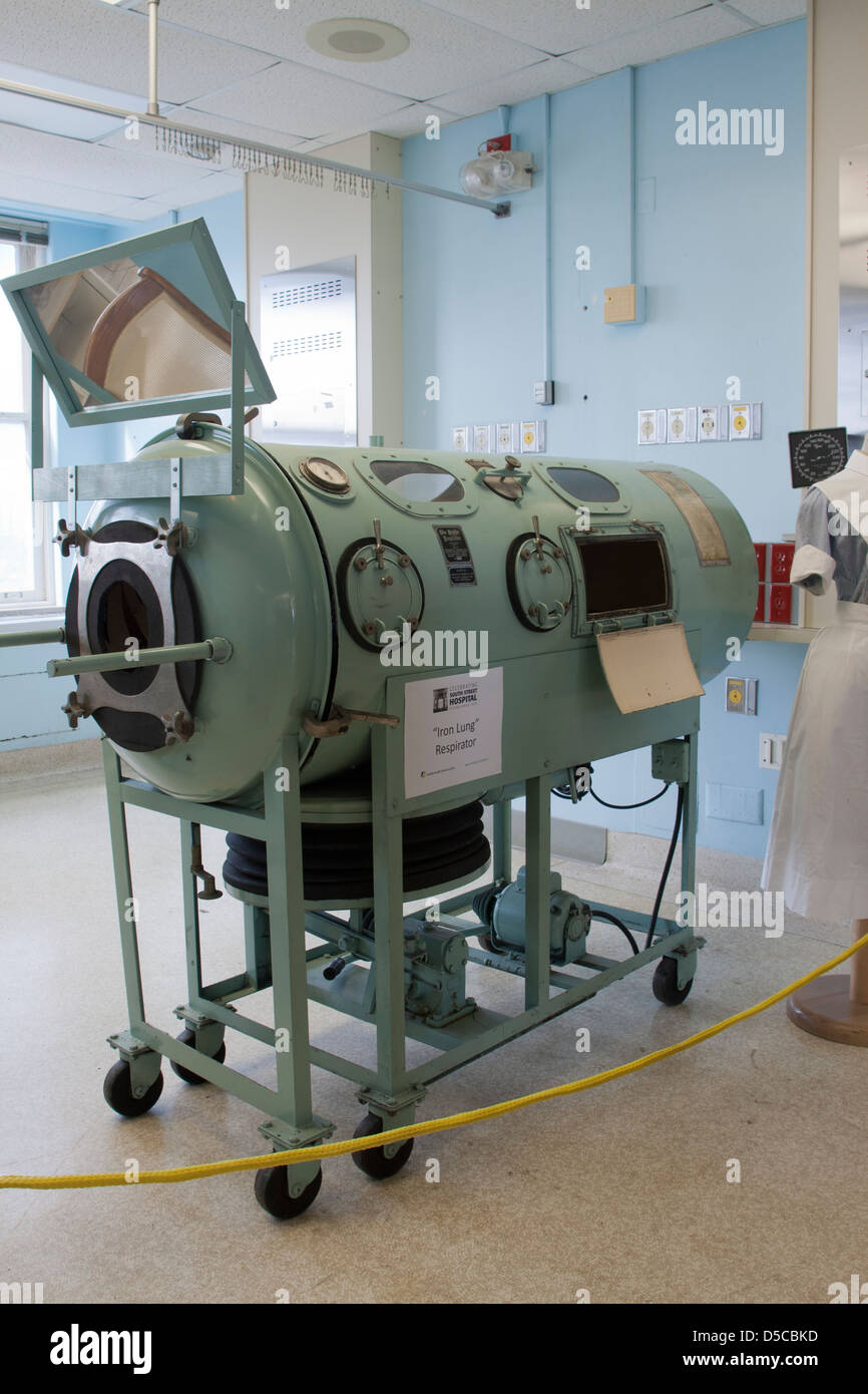 Display model of decommissioned iron lung unit before the closing of Victoria Hospital, London, Ontario Stock Photo