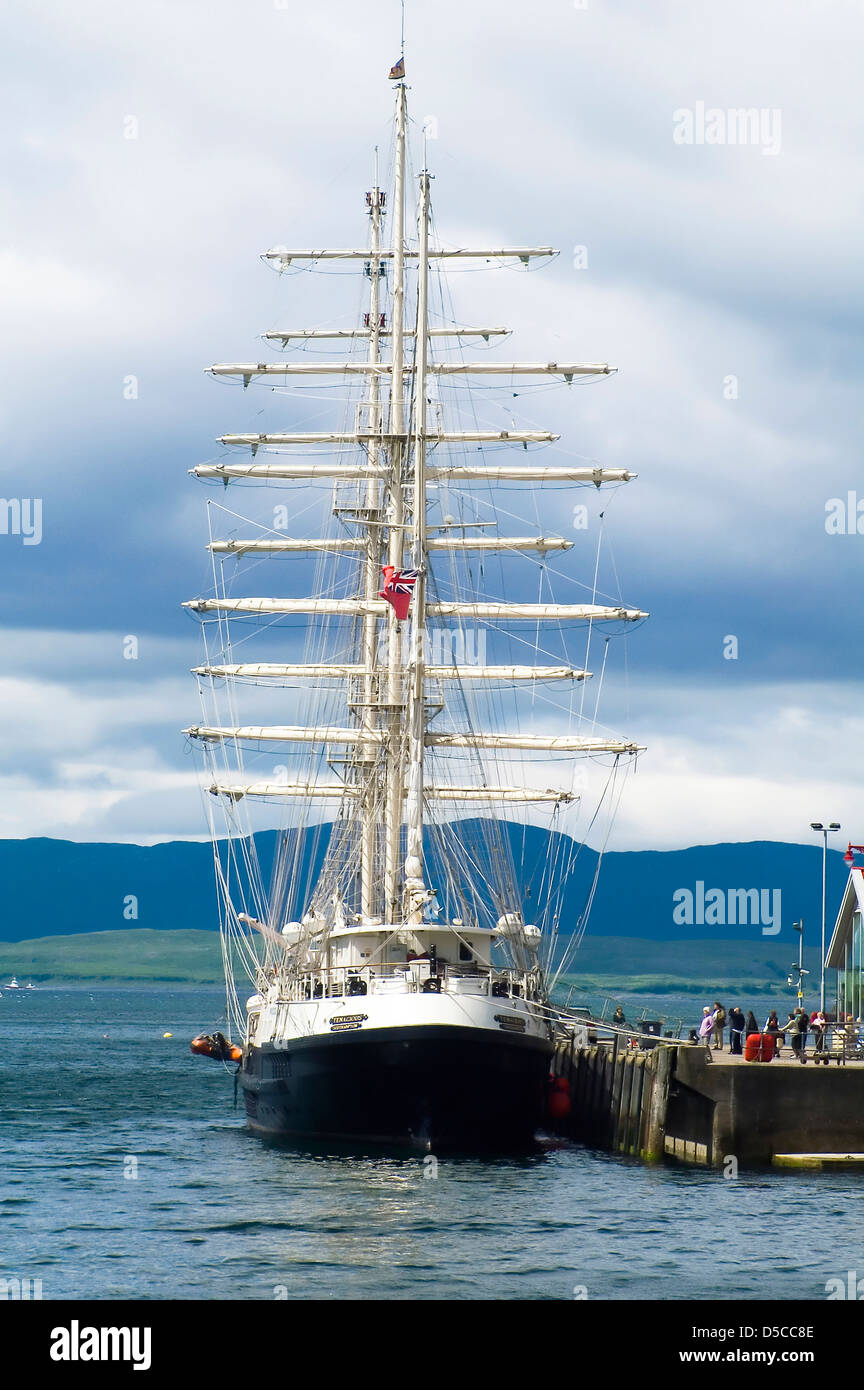 Ship, Sailing vessel, SV Tenacious, Docked, North pier, Oban Stock