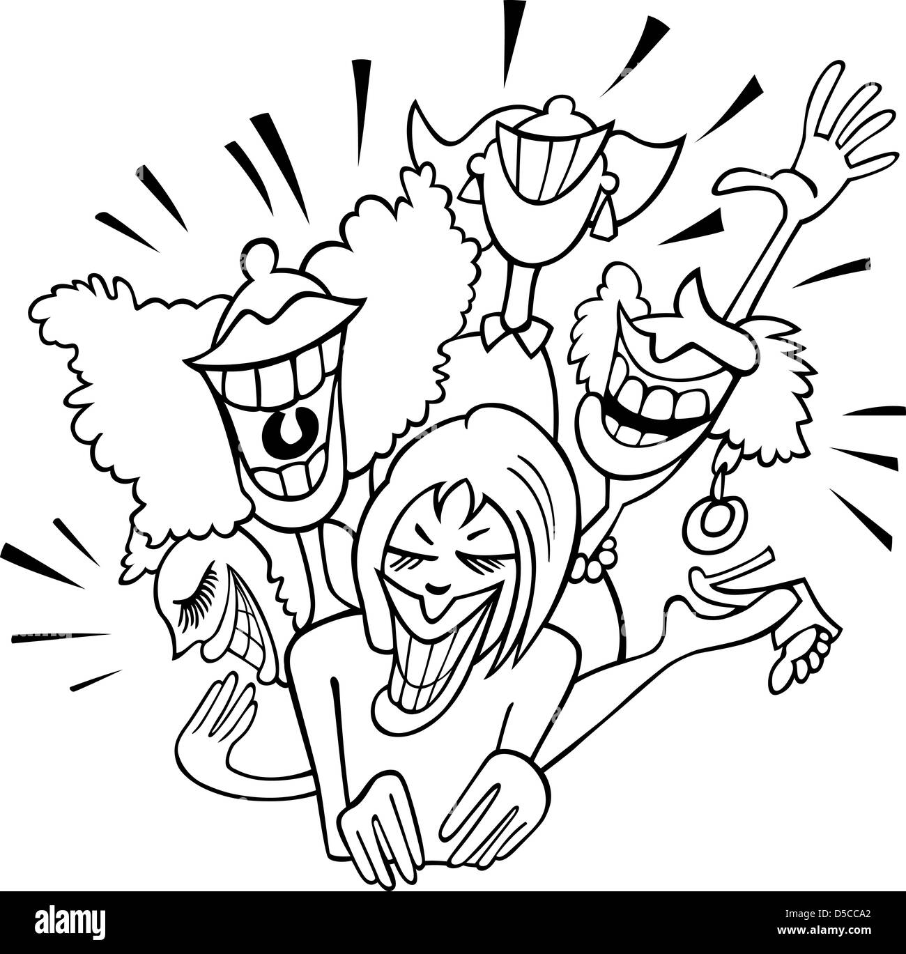 Cartoon woman laughing Black and White Stock Photos & Images - Alamy
