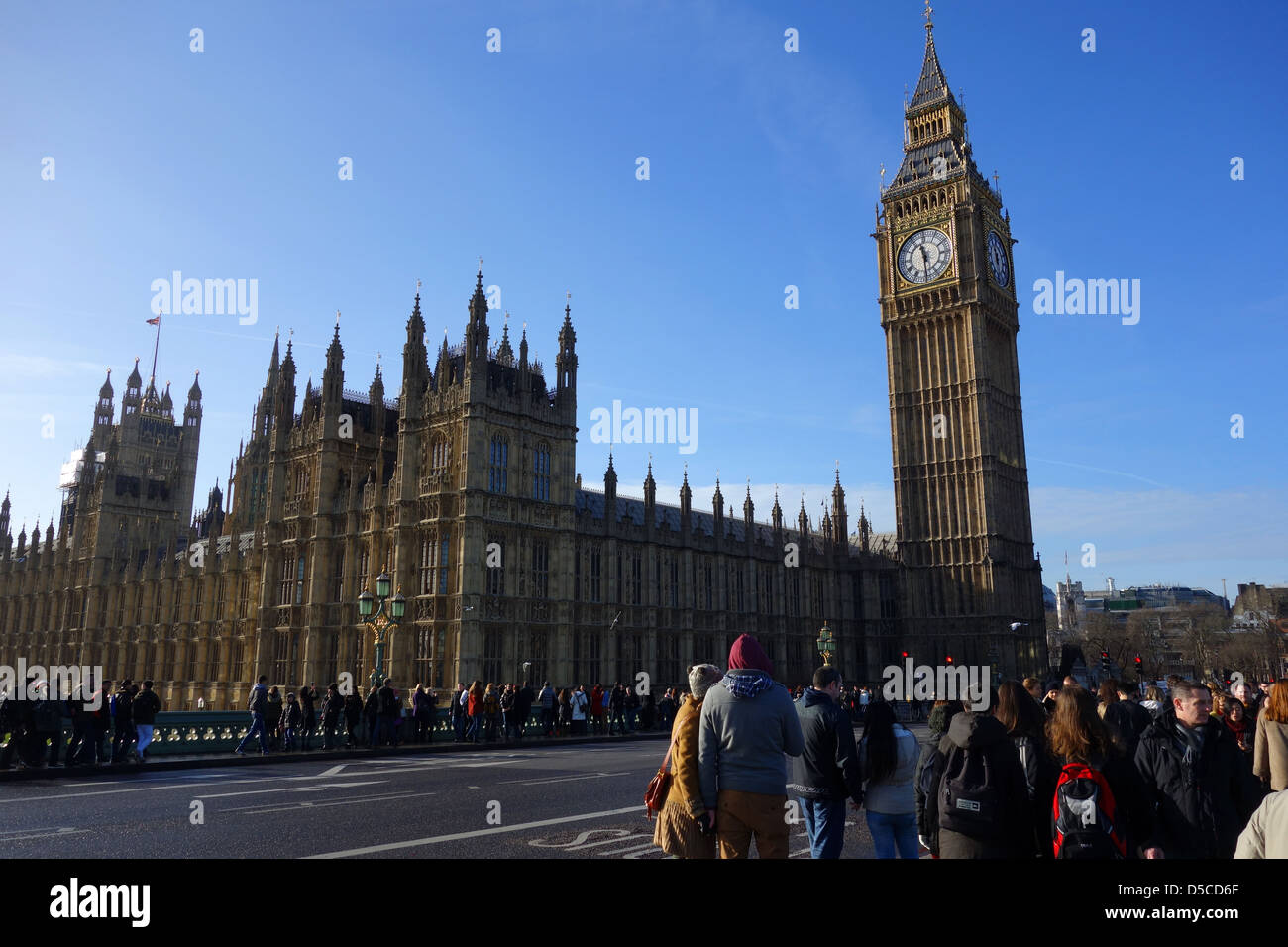 Houses of Parliament and Big Ben, Westminster, London Britain UK Stock Photo