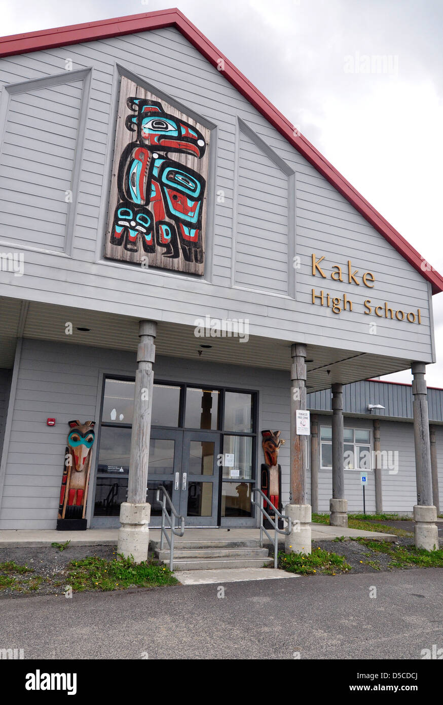 School in the Tlingit town of Kake, Alaska. Stock Photo