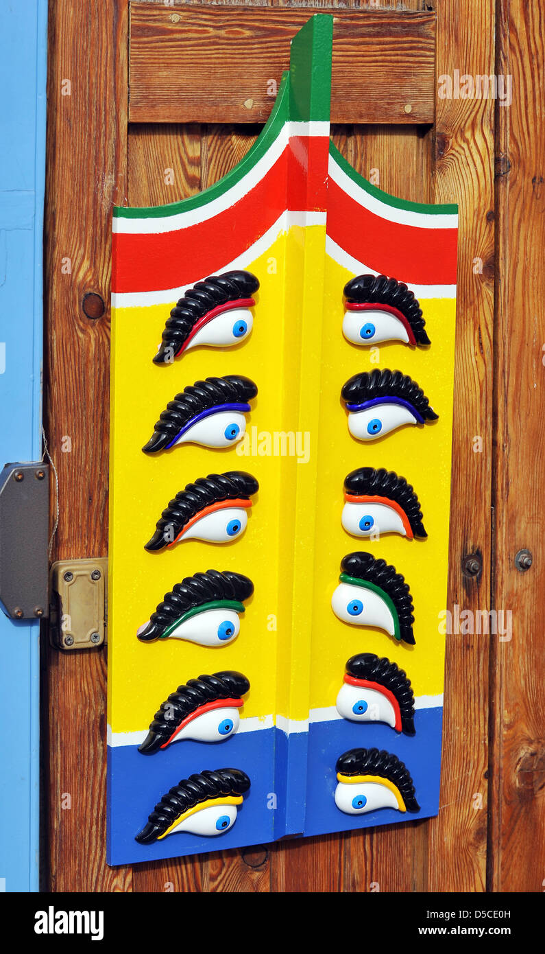 Traditional eye decorations, Malta Stock Photo