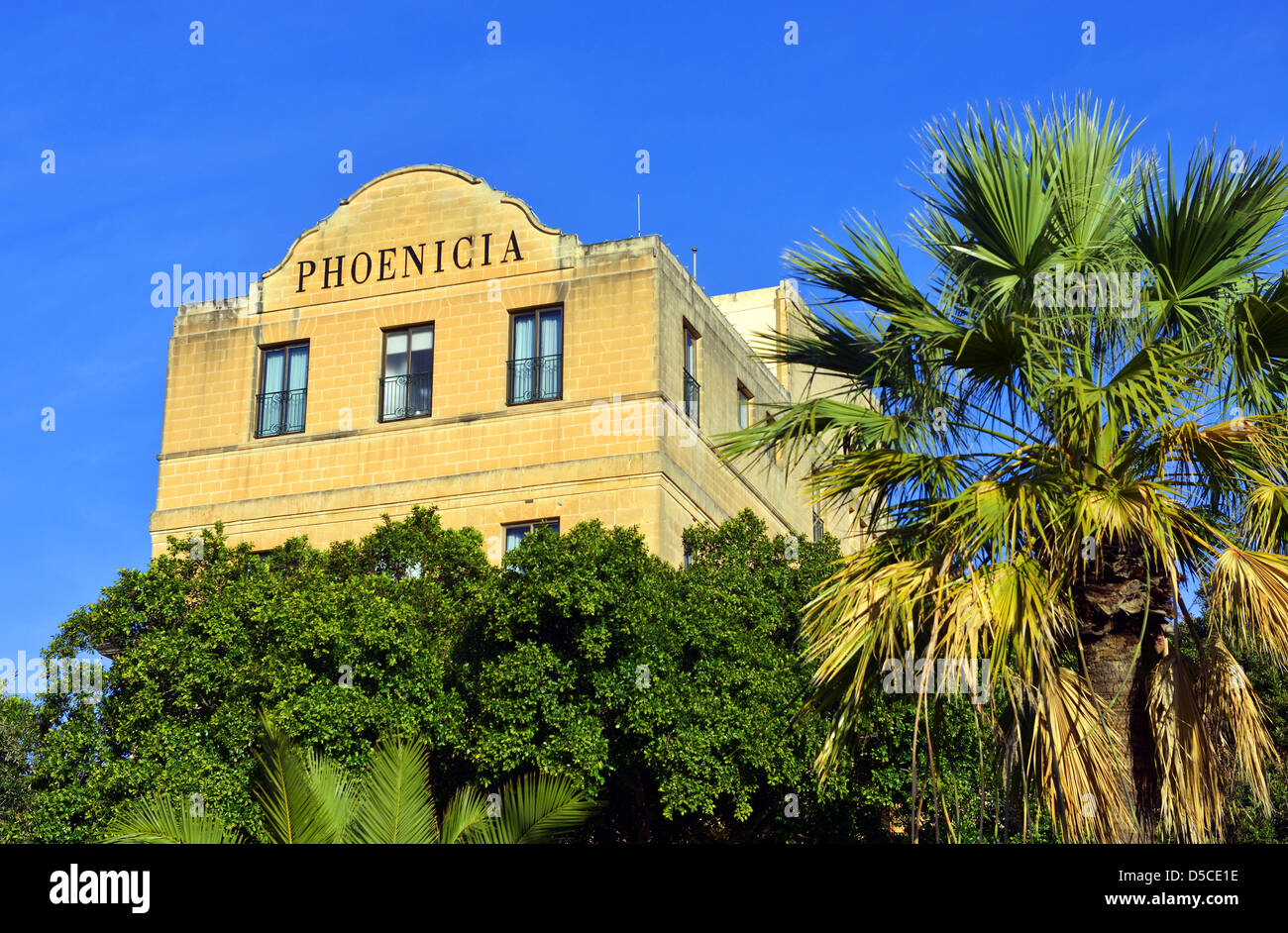 The 5 Star Phoenicia Hotel, Valletta, Malta Stock Photo