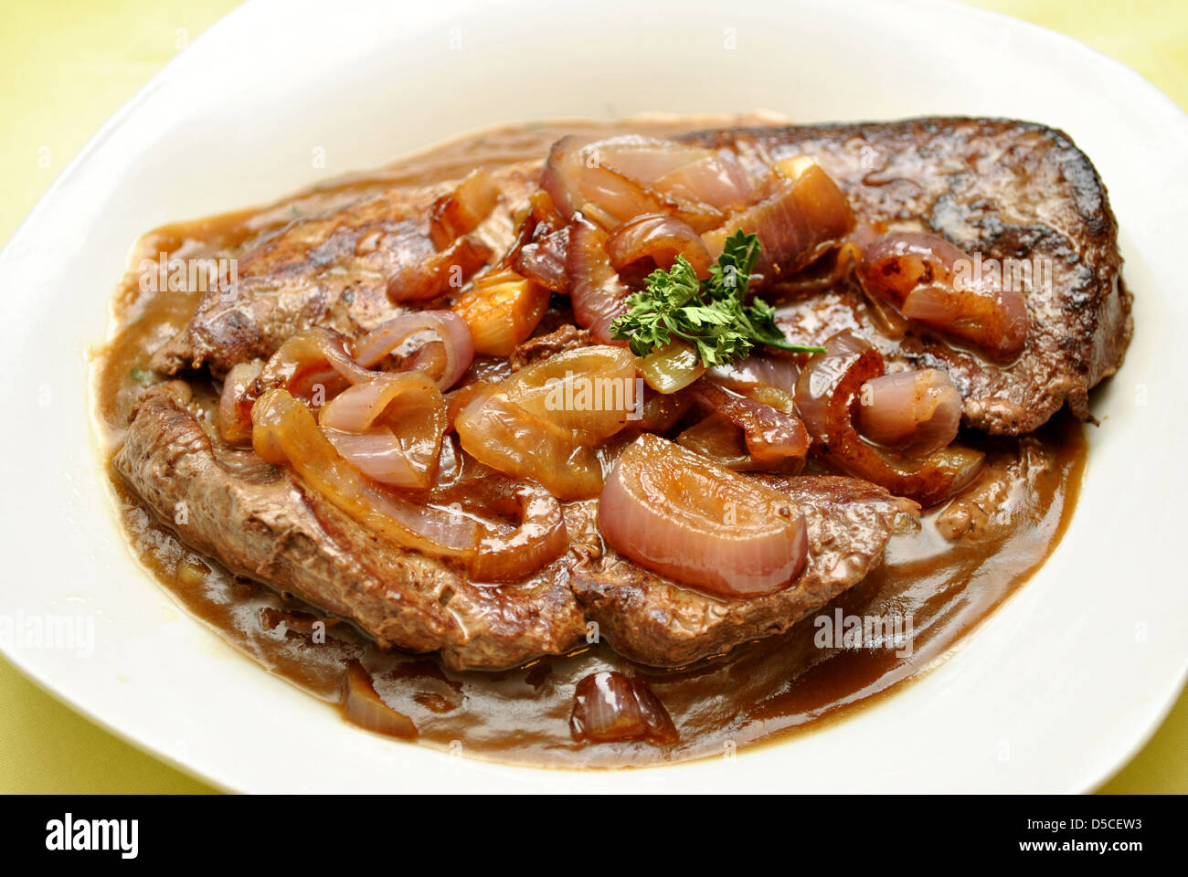 Liver and Onions on Gravy Stock Photo Alamy