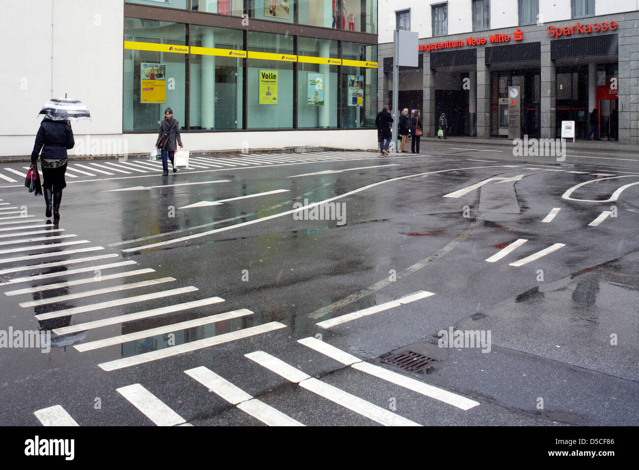 Passau, Germany, zebra crossings and road markings Stock Photo Alamy