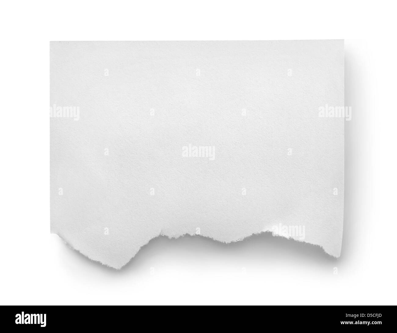 Sheet of white paper isolated on white background Stock Photo