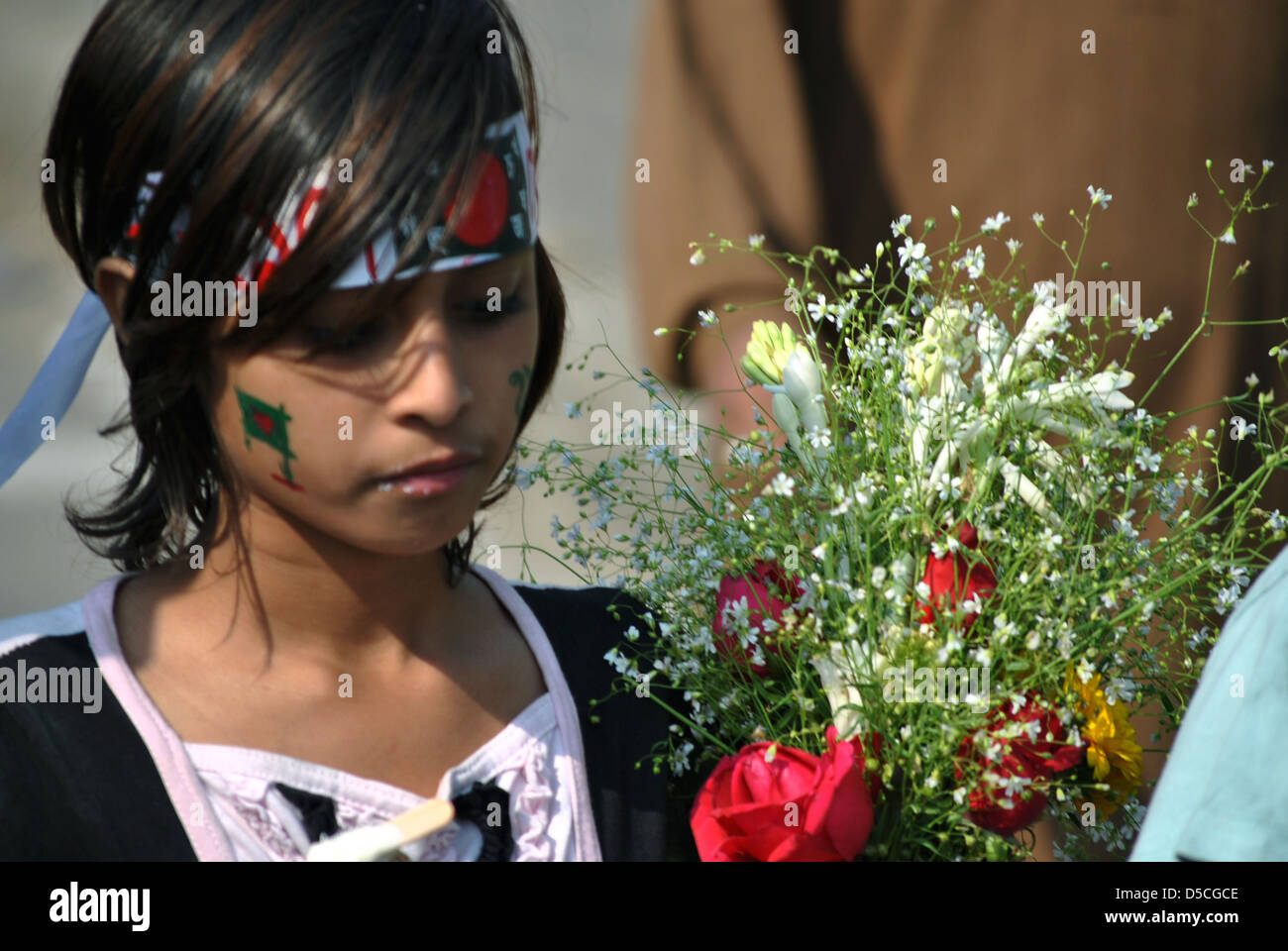 Girl with Flower Stock Photo