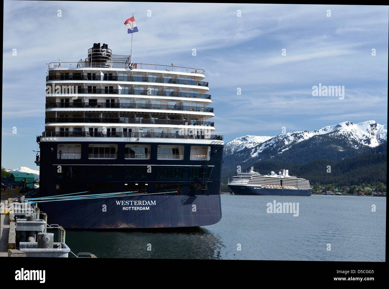 Cruise ships docked in Juneau, Alaska. Stock Photo