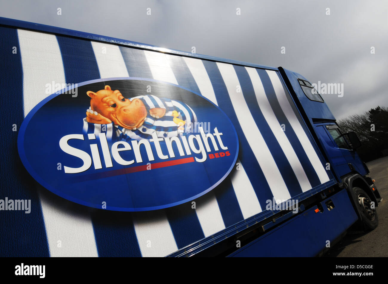 Silentnight Beds company logo and lorry, UK Stock Photo Alamy