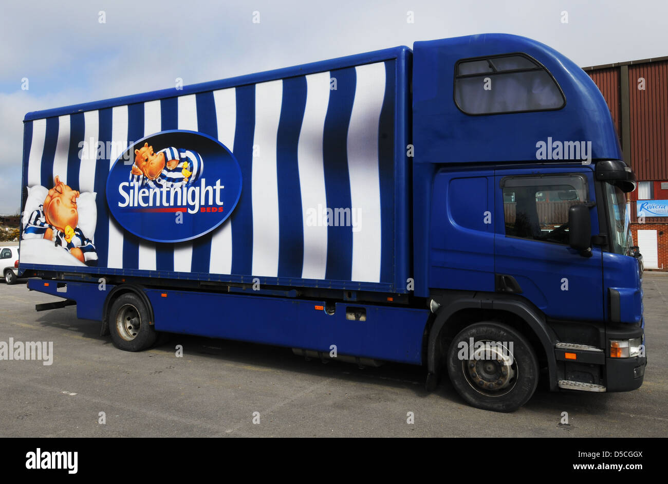 Silentnight Beds company logo and lorry, UK Stock Photo Alamy