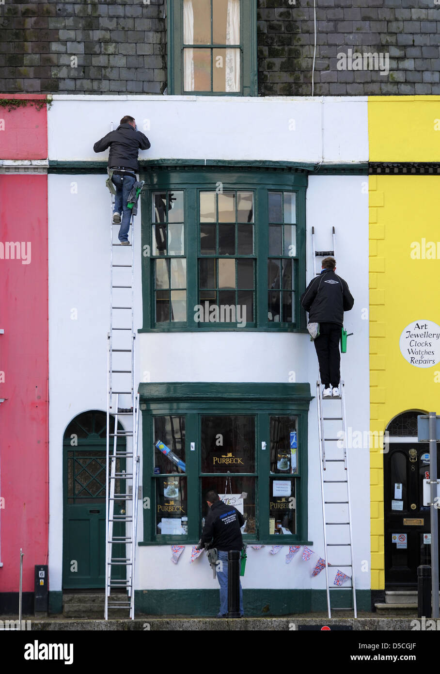Window cleaners, UK Stock Photo Alamy