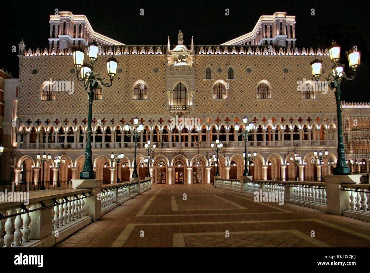 Exterior of The Venetian Hotel and Casino resort in Macau Stock Photo