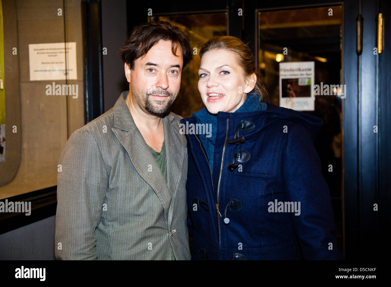 Jan Josef Liefers and wife Anna Loos at the premiere of 'Simon' at Passage Ki cinema. Hamburg Germany. Stock Photo