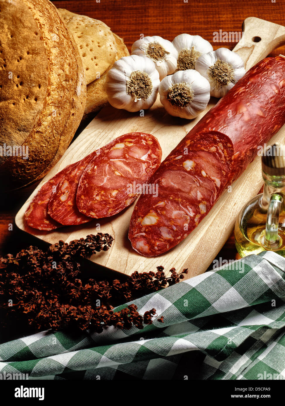 Still life of typical Spanish sausage Stock Photo Alamy