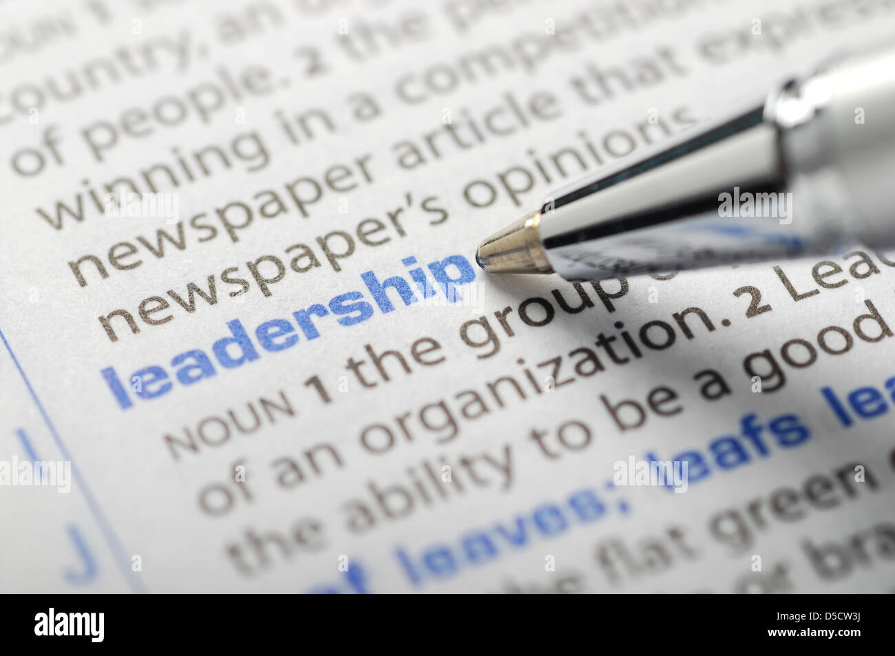 Leadership Dictionary Series Stock Photo Alamy