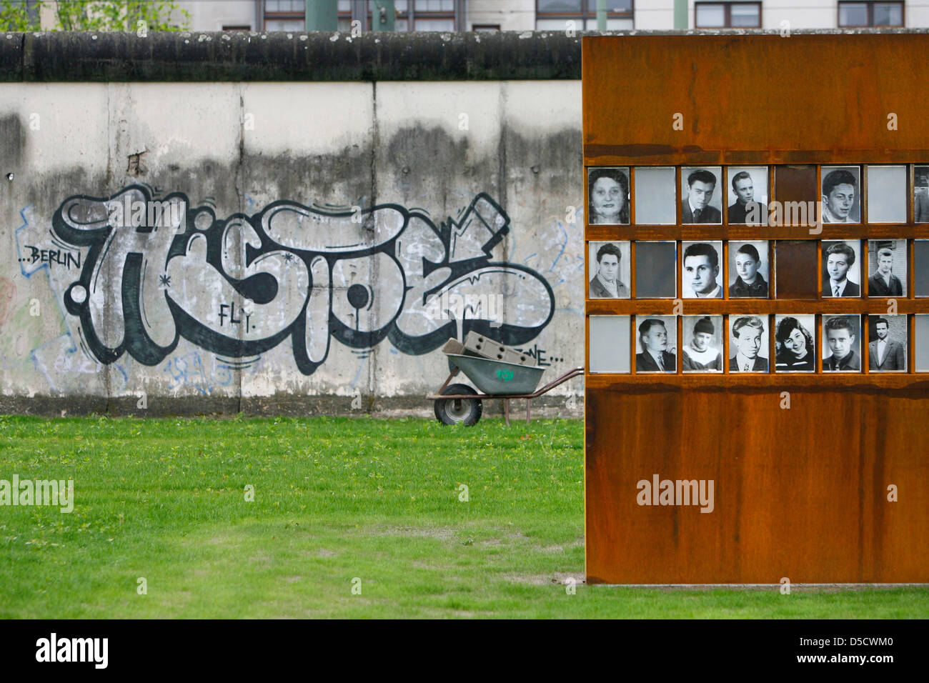 Berlin, Germany, the wall remains at the memorial on Bernauer Stra √ üe Stock Photo