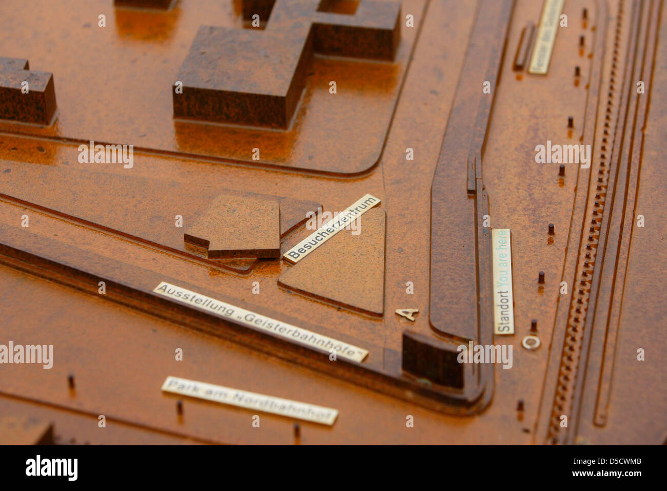 Berlin, Germany, model of the Berlin Wall at the Bernauer Strasse memorial Stock Photo