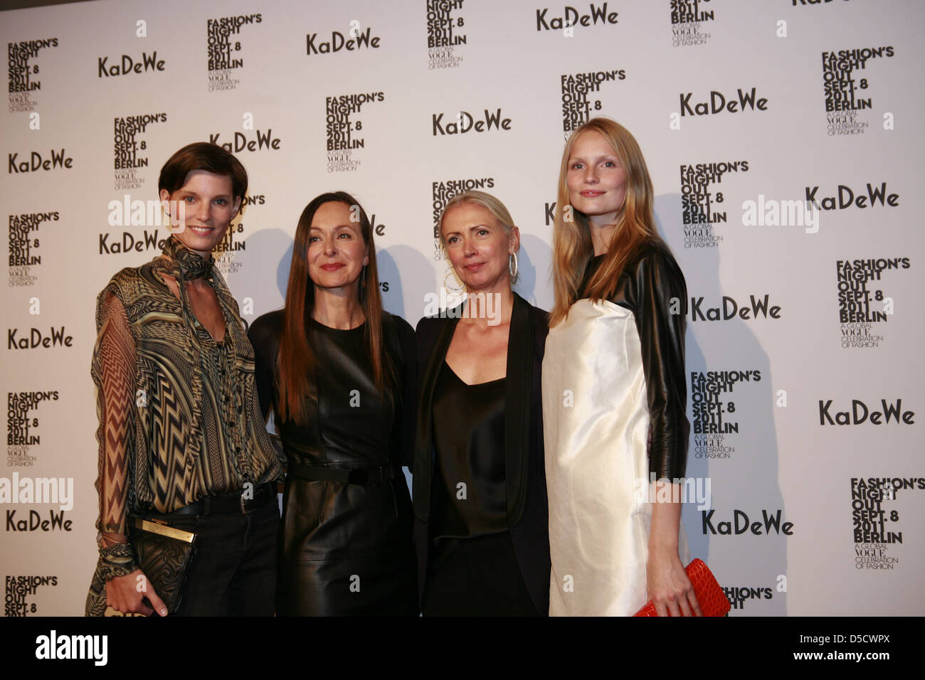 Iris Strubegger and Ursula Vierkoetter and Christiane Arp and Katrin Thormann at Fashion's Night Out - KaDeWe department store Stock Photo