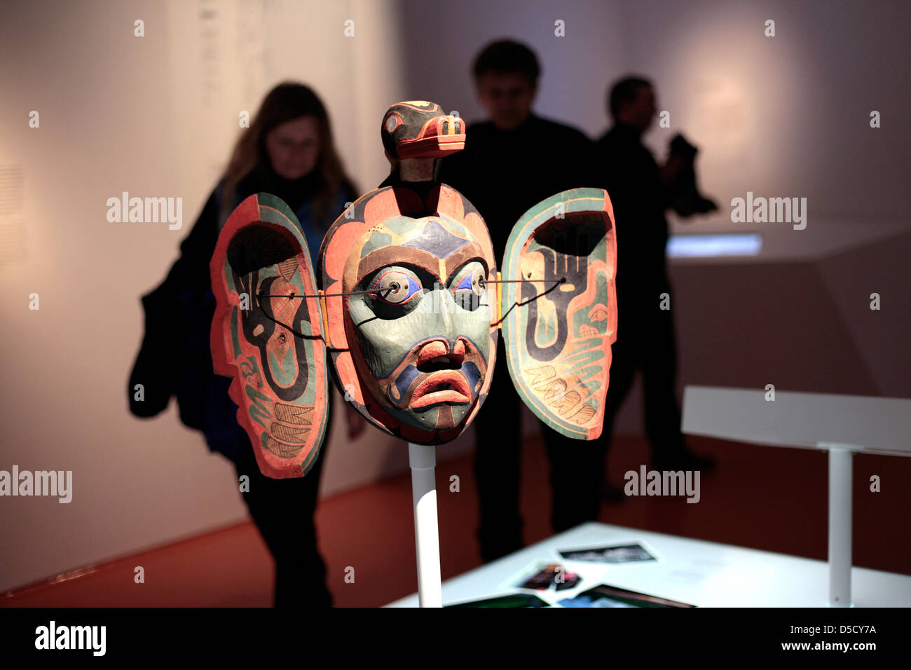 Berlin, Germany, the Nulis mask in Huboldt Box at Schlossplatz in Berlin Stock Photo