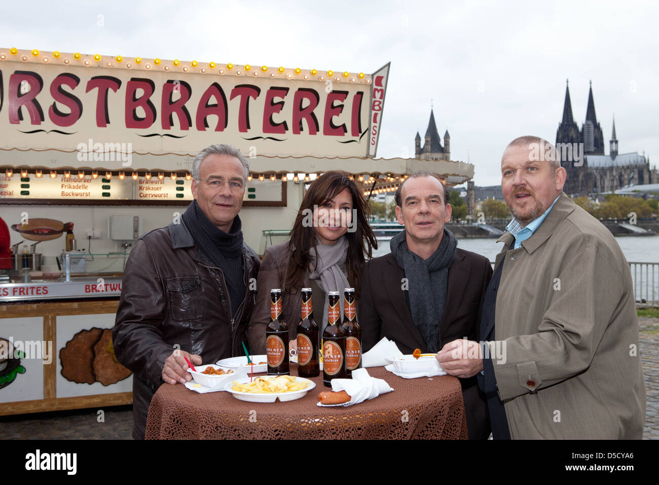 Klaus J.Behrendt, Simone Thomalla, Martin Wuttke, Dietmar Baer, at a photocall for 'Tatort: Ihr Kinderlein kommet' at Stock Photo