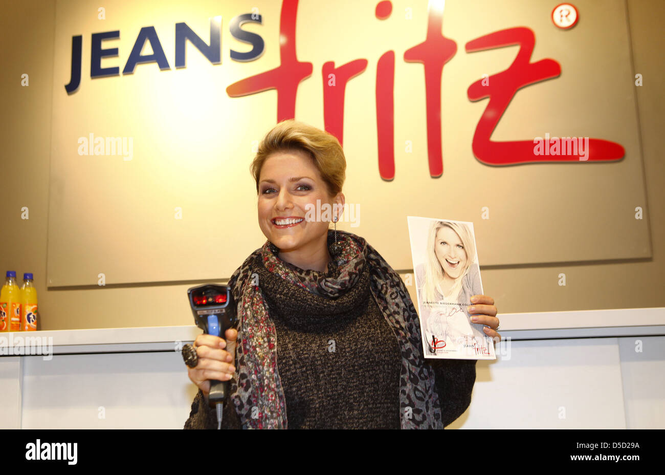 Jeanette Biedermann promoting her collection at Jeans Fritz. Bremen,  Germany Stock Photo - Alamy
