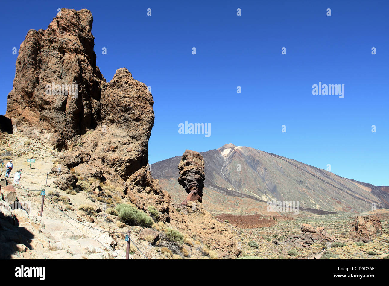 Santiago del Teide, Spain, overlooking the cliffs of Los Roques de Garcia from the volcano Teide Stock Photo