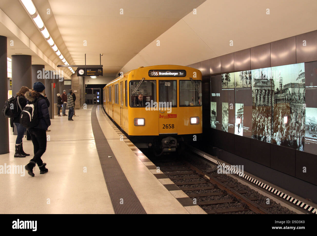 Berlin, Germany, subway line U55 in the station Brandenburger Tor Stock Photo