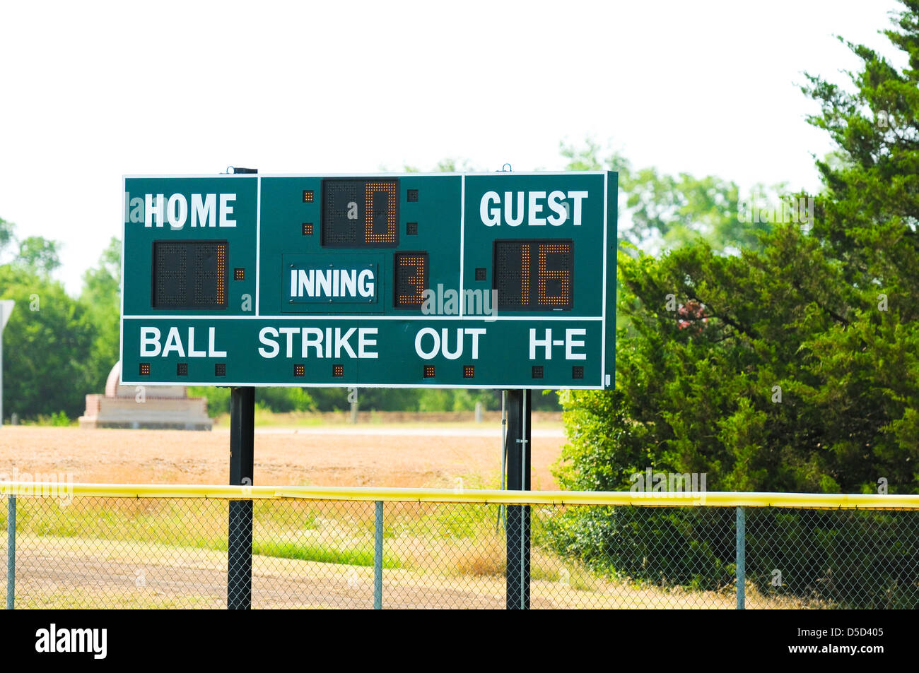 A scoreboard for baseball game. Stock Photo