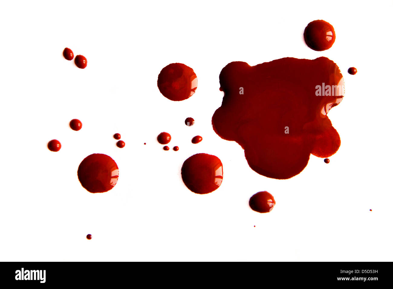 Blood stains isolated on white background Stock Photo