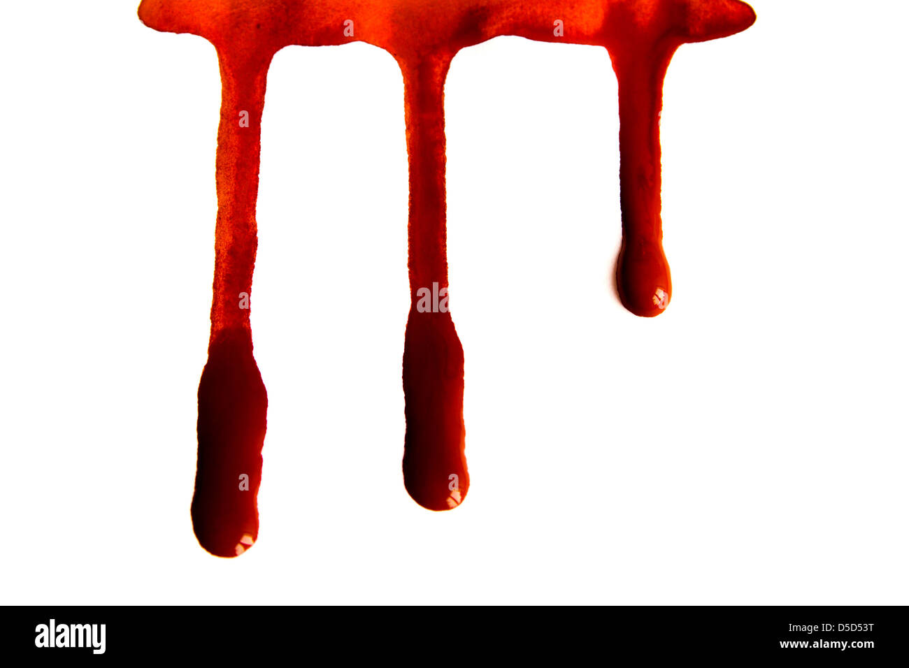 Blood stains isolated on white background Stock Photo